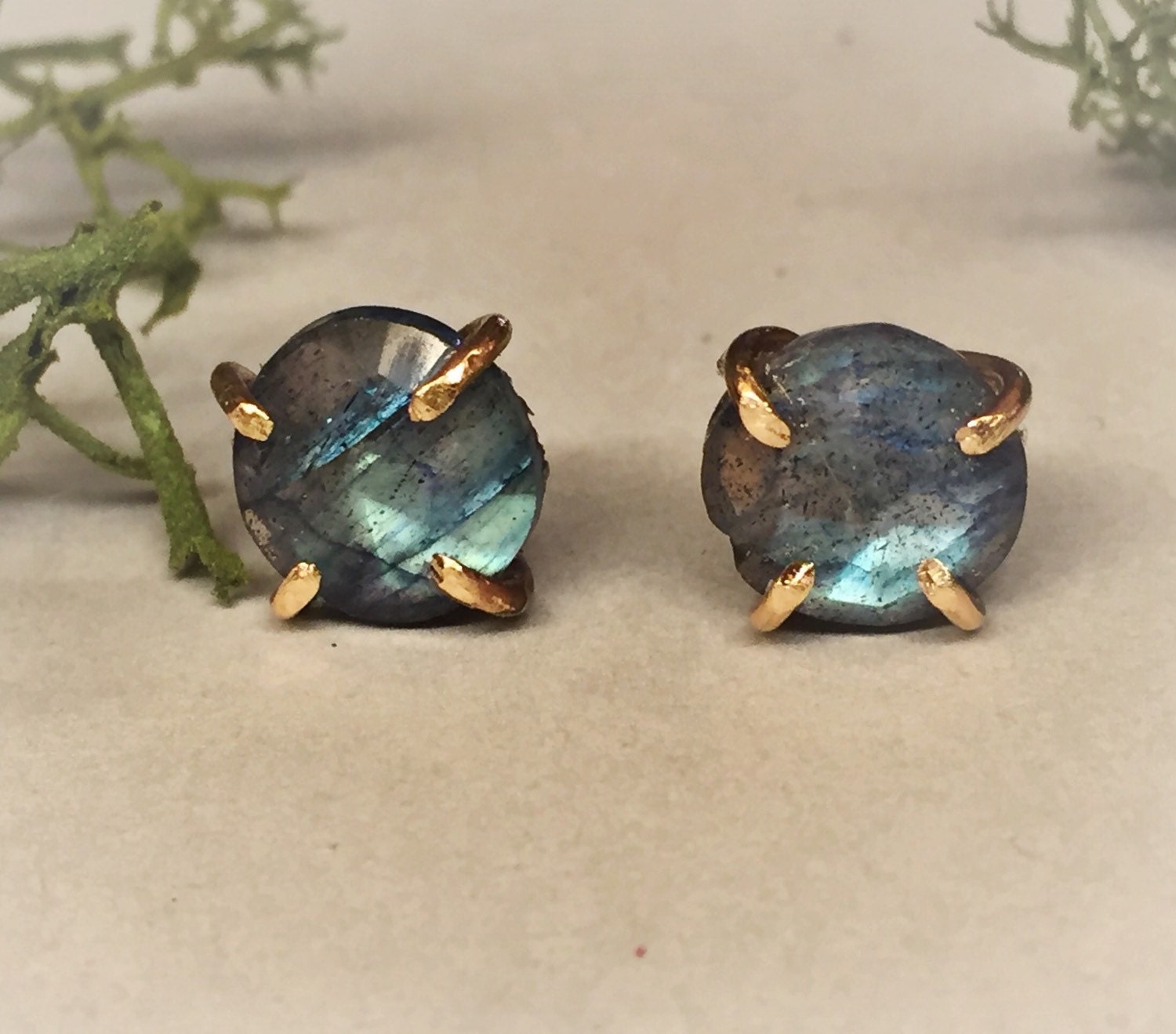 Labradorite Earrings Labradorite Studs 14k Gold Labradorite