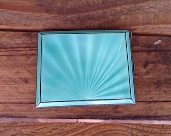 Fabulous Art Deco cigarette case made in England , Henry Cliffird Davis ...Vintage glamour and glitz !!
