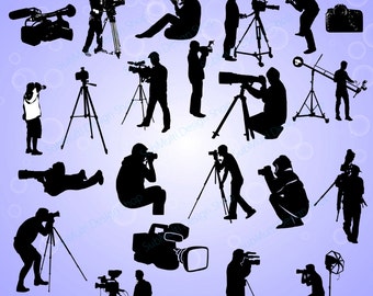 photography silhouette / photography SVG Cut / clipart / printable photography / HQ/ SVG files / photo PNg / EPs / Dxf / photographer svg