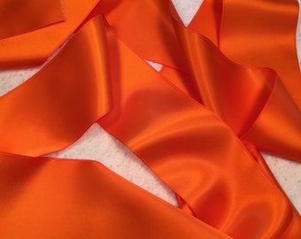 Orange Satin Ribbon/Orange Bridal Dress Sash/Orange Bridal Belt/Orange Satin Sash/DIY Bridal Belt/Orange Wedding Belt/Orange Ribbon Sash