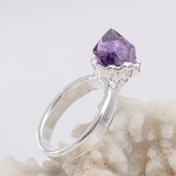 Raw Stone Jewelry: Multistone crystal ring with by NatureOfCrystal