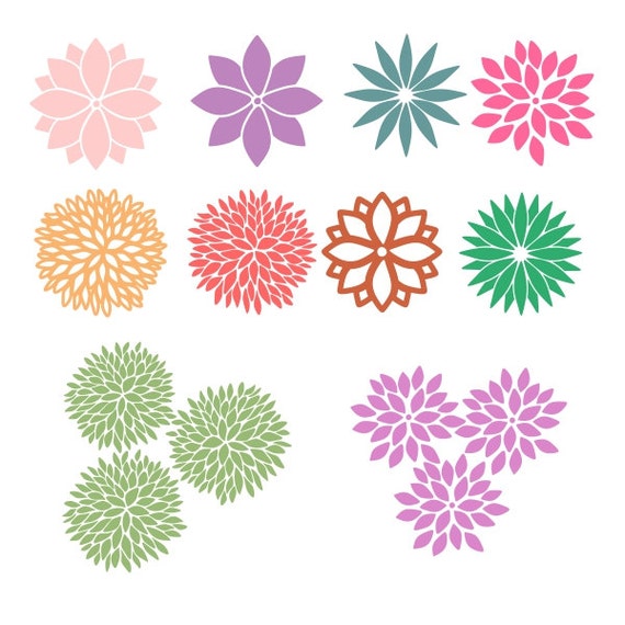 Download Round Flowers Cuttable Design SVG DXF EPS use with