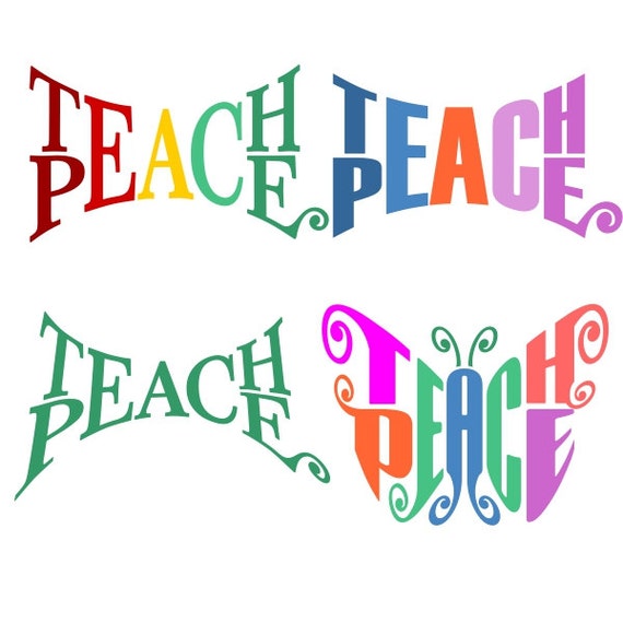 Download Teach Peace Teacher Designs Cuttable Pack SVG DXF EPS use