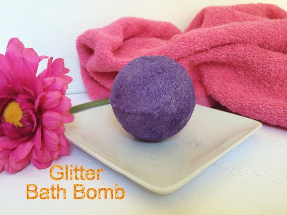 Purple Glitter Bath Bomb Ultra Lush Handmade by SirensBB on Etsy