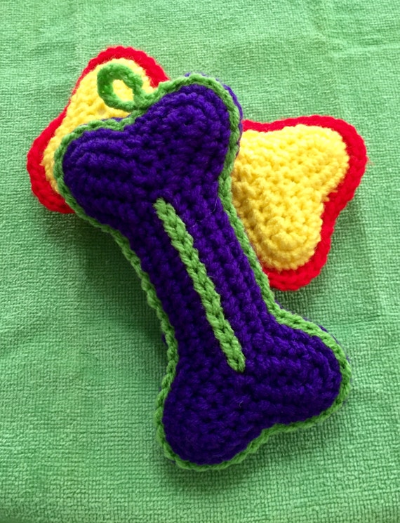 Crochet Dog Bone Crocheted Bone Dog Bone Toy Crochet Dog
