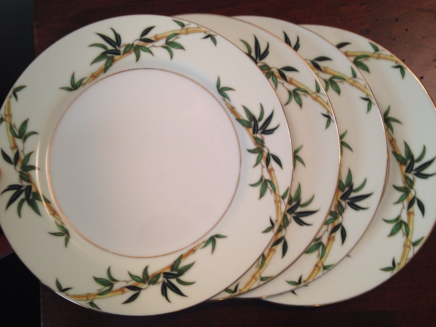 Kent China Salad Plates Bali Hai Bamboo by HeirloomVintageChina