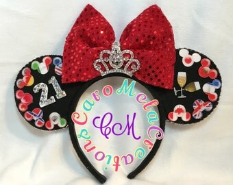 Epcot Inspired, World Showcase, Mouse Ears, Passport, Custom Ears, 21st Birthday, Drinking Around the World, Birthday