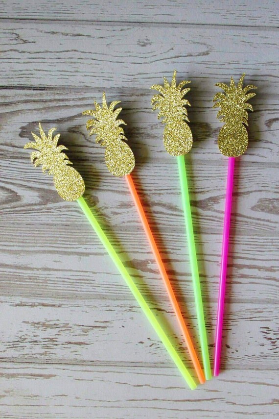 Pineapple Cocktail Stirrers. Swizzle Stick. Tropical Party.