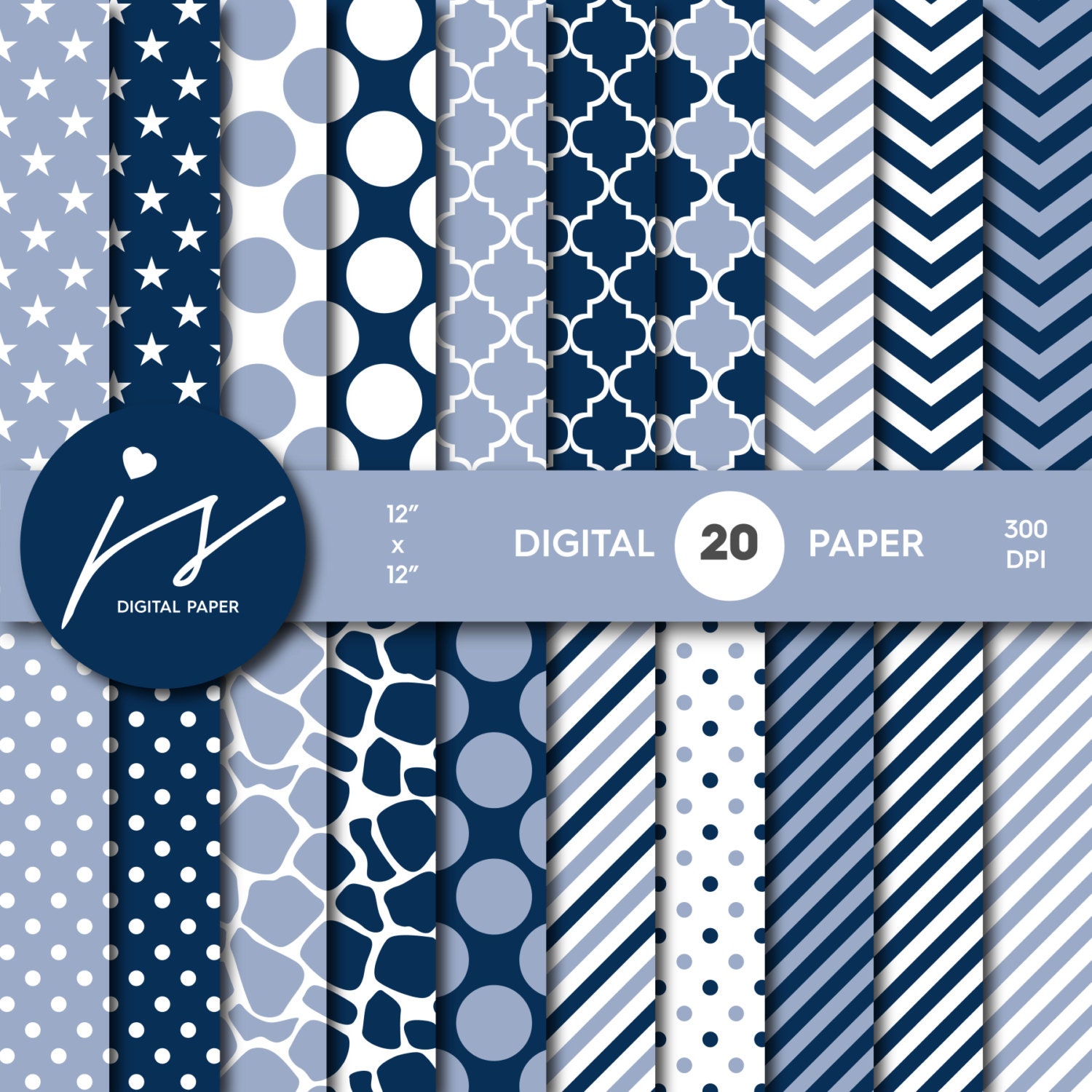 Navy Blue Digital Paper Navy Scrapbooking Navy by JSdigitalpaper
