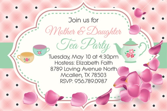 Mother &amp; Daughter Tea Party Invitation by PartyDesignShop1 on Etsy