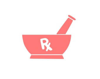 Mortar and Pestle Decal, Pharmacy Decal, Mortar and Pestle Sticker, Pharmacy Sticker, Pharmacy Monogram