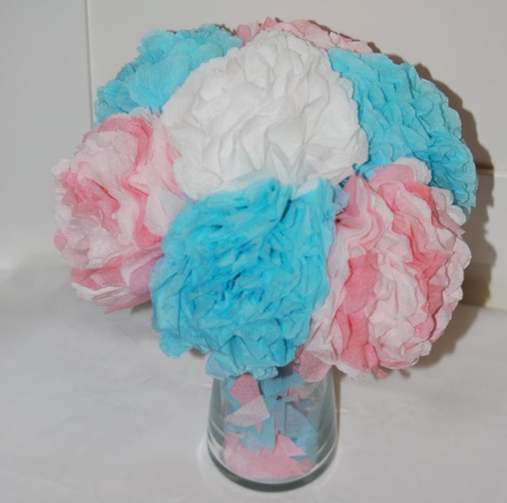 Paper flowers gender reveal decorations flower by MagicFlowerTree