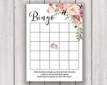 BRIDAL SHOWER GAME, Bridal Shower Bingo, Printable Bridal Shower Game, Boho Chic Bridal Party Game, Printable Game Card, diy