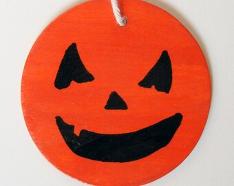 Jack O'Lantern Halloween Wood Wall Hanging Ornament