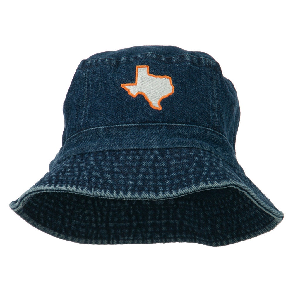 Texas State Map Embroidered Bucket Hat by e4Hats on Etsy