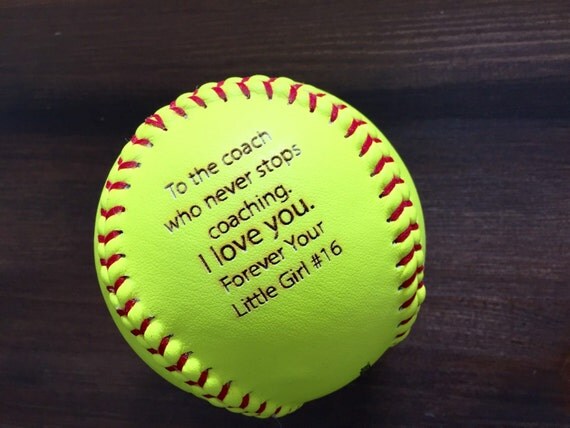 SALE Engraved Softball Custom Message Softball Softball