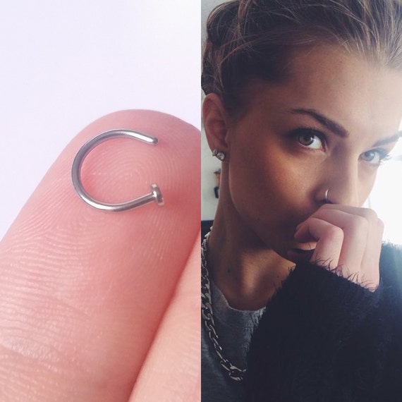 Simple Small Nose Stud Ring Nose Hoop Cartilage Hoop Ring