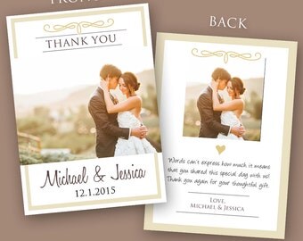 Wedding Thank You Card PSD Template (Instant Download)
