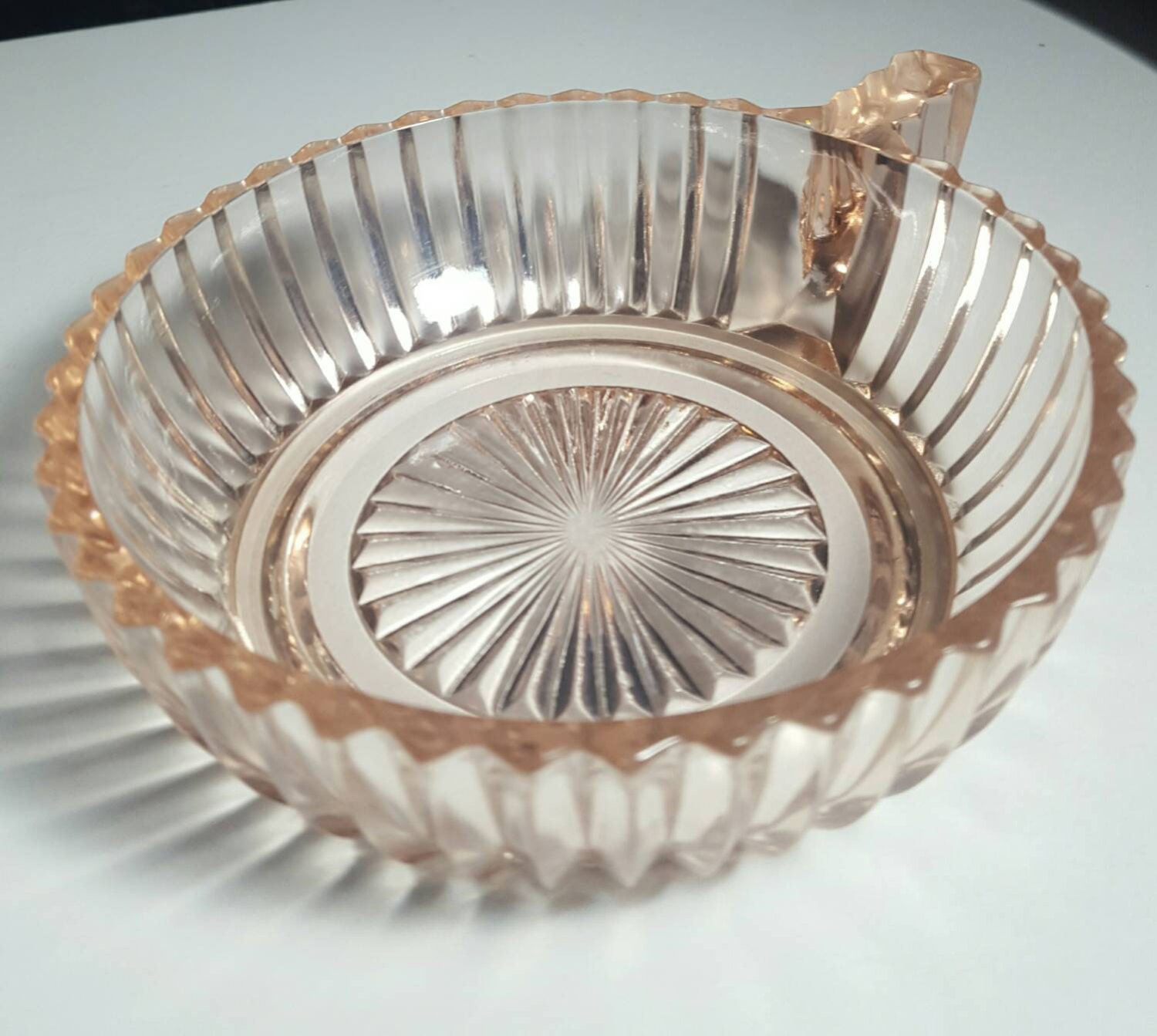 Vintage Queen Mary Pink Depression Glass Bowl 4 inches with 1