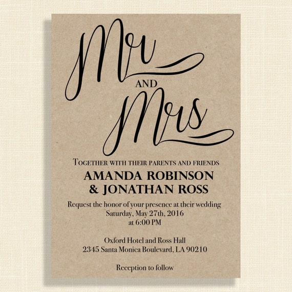 Mr And Mrs Wedding Invitation Wording 8