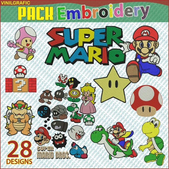 Super Mario Bross Set Of 28 Embroidery Designs By VGSTOREUS