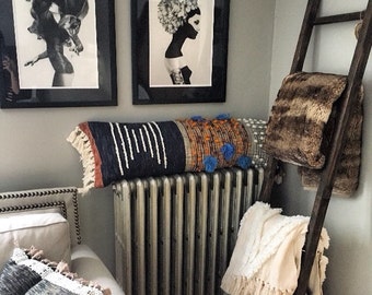 72x19 Blanket Ladder 6 rung 6ft Wood Quilt Rustic Towel Rack Primitive Home Decor Magazine Rack