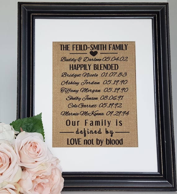 Blended Family Wedding Gift - Blended Family Sign - Stepmother Gift ...
