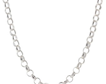 Italian Sterling Silver 3mm Rolo Chain Necklace