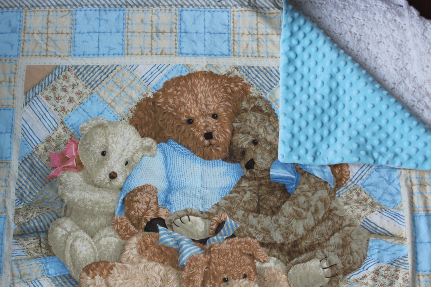 blue teddy bear blanket