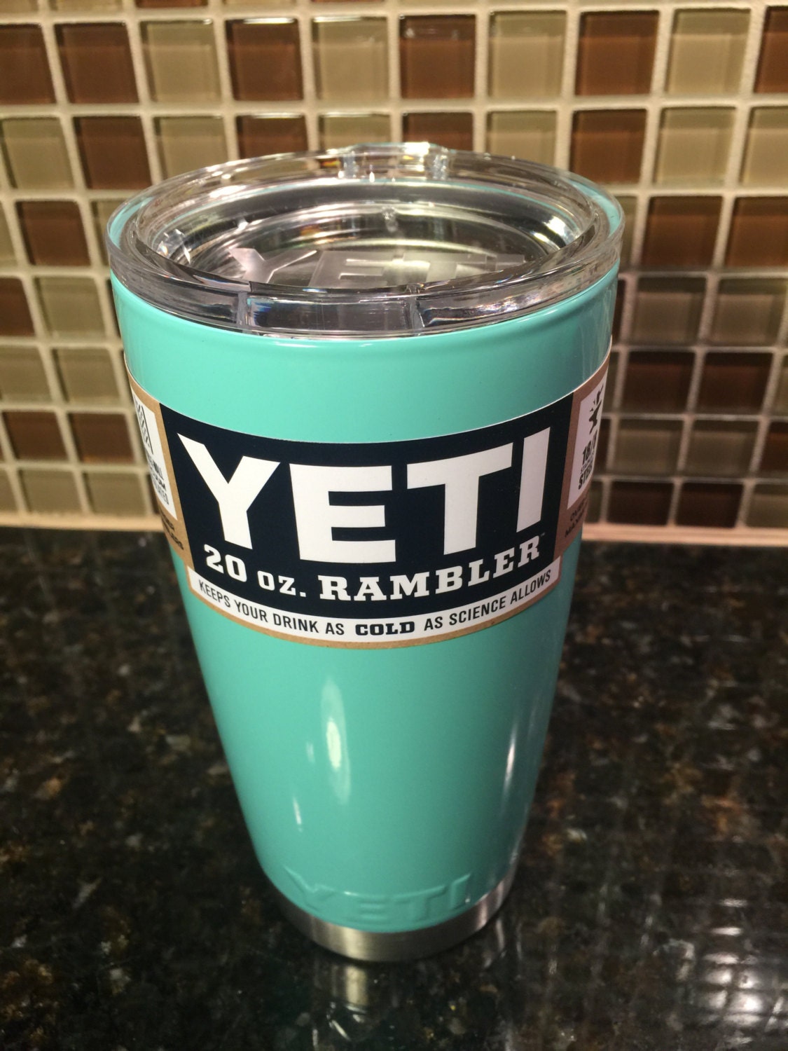 Custom YETI 20 oz Rambler Powder Blue / Powder Coated