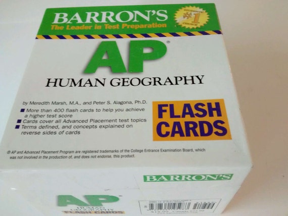 Barron's AP Human Geography Flash Cards 400 In Box Test