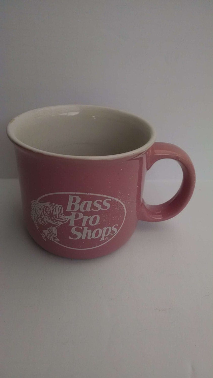 Pink Bass Pro Shops Coffee Mug fishing by SunnyDaysCollectible