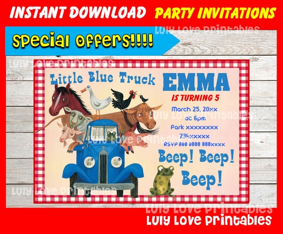 Blue Truck Invitations 3