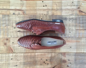 Vintage Womens Leather Oxfords / Brown Oxfords / Oxford Shoes / Oxfords Womens