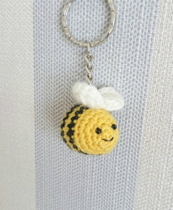 Crochet Bumble Bee Keyring / Bag Charm / Key Chain by ClariCraft