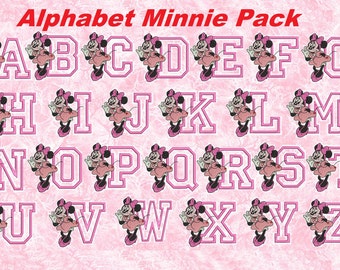 minnie mouse alphabet etsy