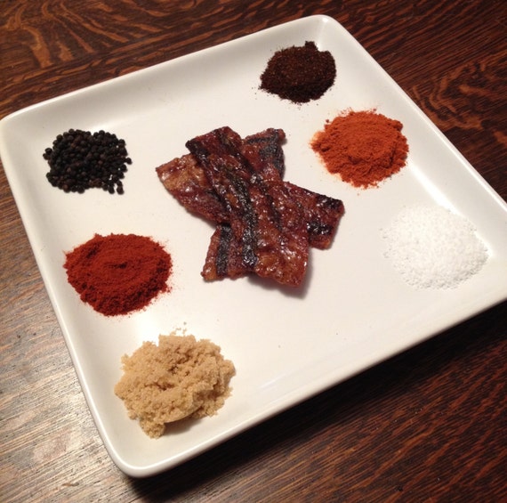 Party Pack Candied Bacon Jerky Mild Spicy Tangy Sriracha
