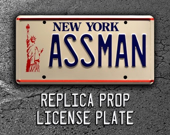Seinfeld / Cosmo Kramer's Impala / ASSMAN *Metal Stamped* Replica Prop License Plate