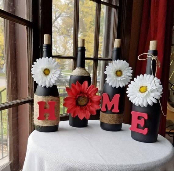30 Off HOME Wine Bottle Decor Wine Bottles with Daisy