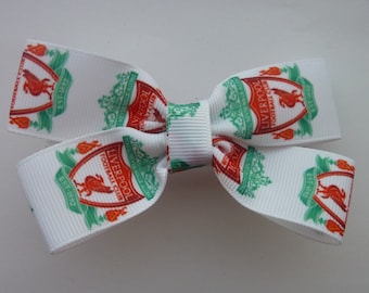Liverpool Football Club hair bow/football hair bow/Liverpool bow/sports hair bow/footie hair bow/footie bow/liverpool hair bow/hair bows