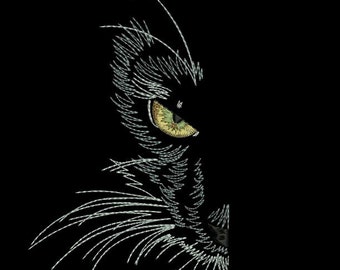 MACHINE EMBROIDERY DESIGN - Black cat