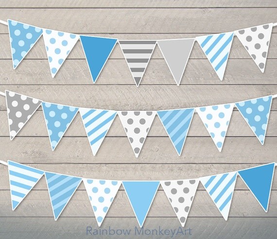 Baby Shower Bunting Pennant Printable Baby Shower Bunting