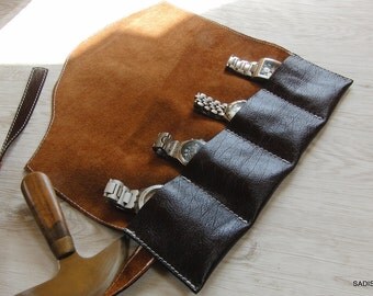 Leather Watch roll,Leather Watch Bracelet,Gif,Leather Bag,Men Leather Watch Strap,Mens leather watch straps,strap Watch leather,watch rolls