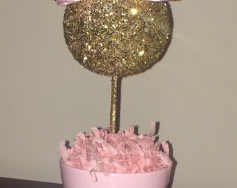 Pink and Gold Glitter Minnie Mouse inspired Centerpiece, Minnie Birthday, Minnie party decoration, Minnie baby shower