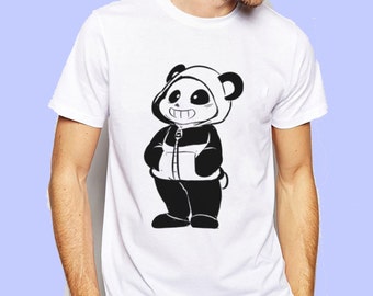 Undertale Sans On Panda Outfit Cute Version Game Inspired T-shirt. Male and Female Apparel