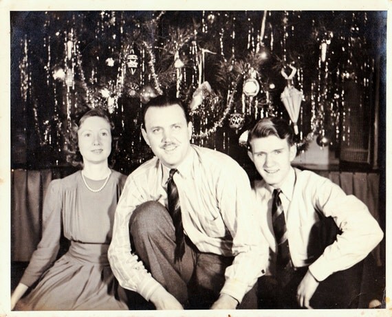 Vintage 50s Photo Family Christmas Tree Vintage 50s Photo Family Christmas Tree