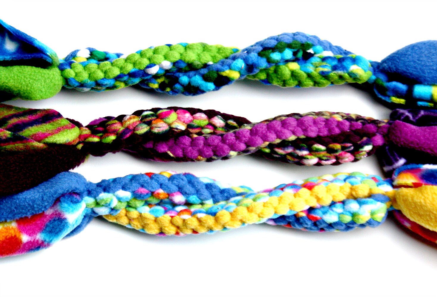 Fleece Tug Toy Dog Toy Sturdy Braided Rope Toy Washable