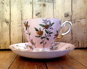 Vintage Tuscan Fine English Bone China teacup and saucer made in England, English china
