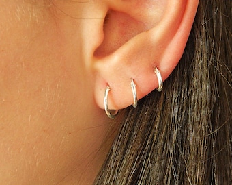 Sterling Silver Hoop Earrings - Silver Hoop Earrings - Tiny Hoop Earrings - Hoop Earrings - Small Hoop Earring - Silver Hoop Tiny,002H