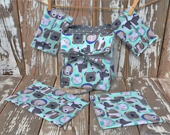 Insulated Lunch bag with a set of reusable sandwich and snack bags